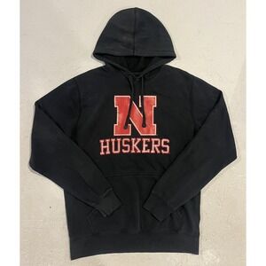 Nebraska Cornhuskers‎ Sweatshirt Hoodie Mens Size Medium Gray Red Pullover